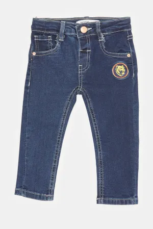 Infant Boys Navy 5 Pocket Denim Pants