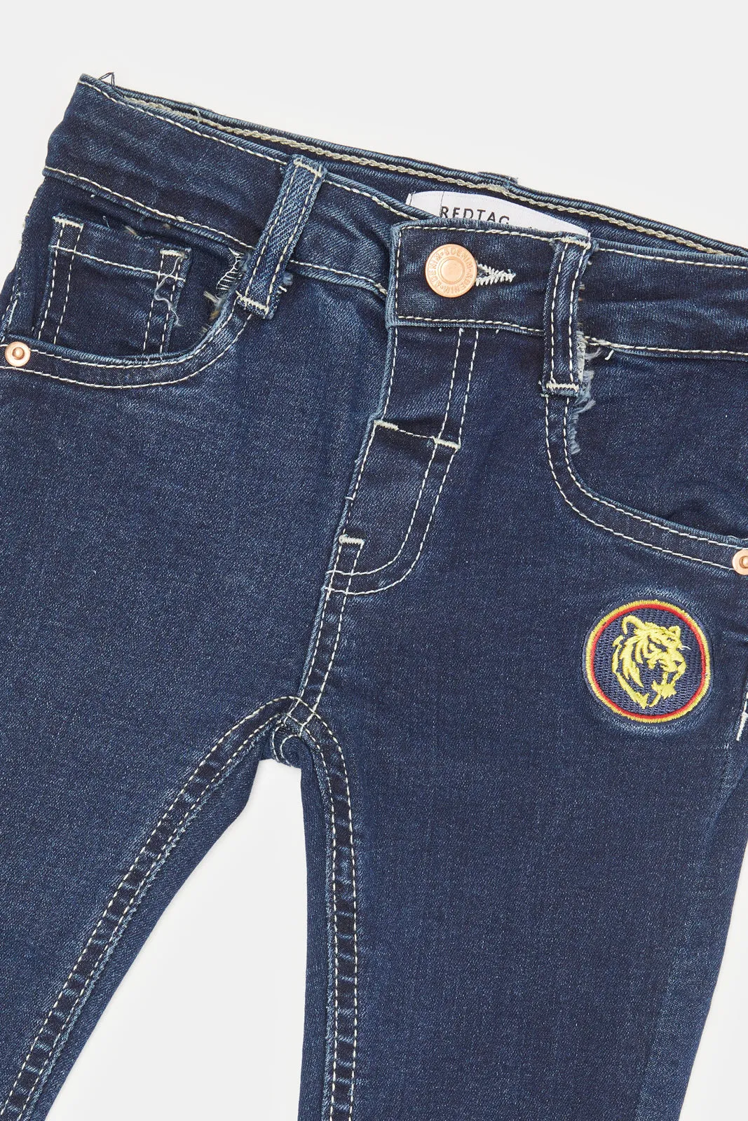 Infant Boys Navy 5 Pocket Denim Pants