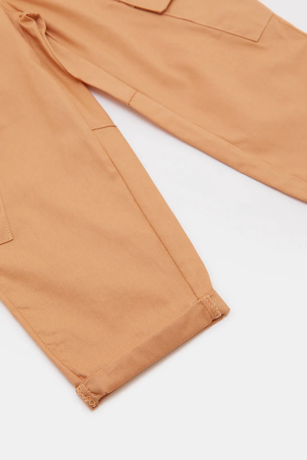 Infant Boys Rust Cargo Pull On Pants