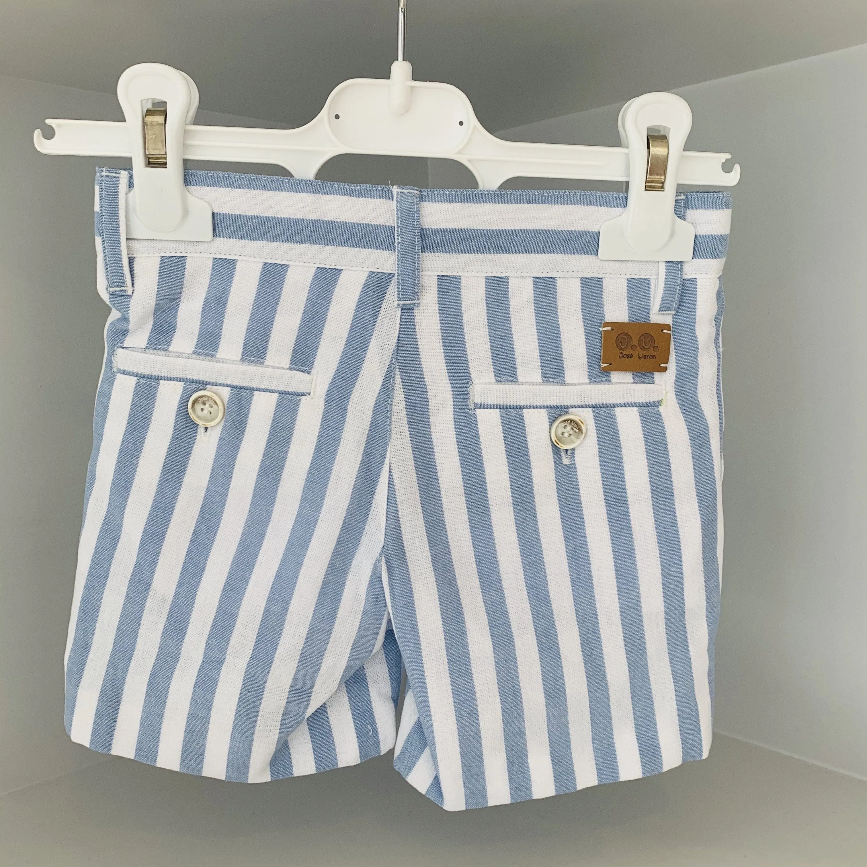 JOSE VARON BLUE CANDY STRIPE BOYS SHORTS