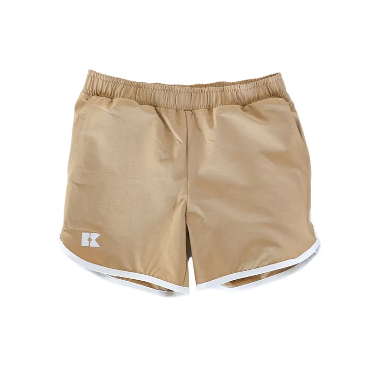 Khaki Retro Super Short With White Piping