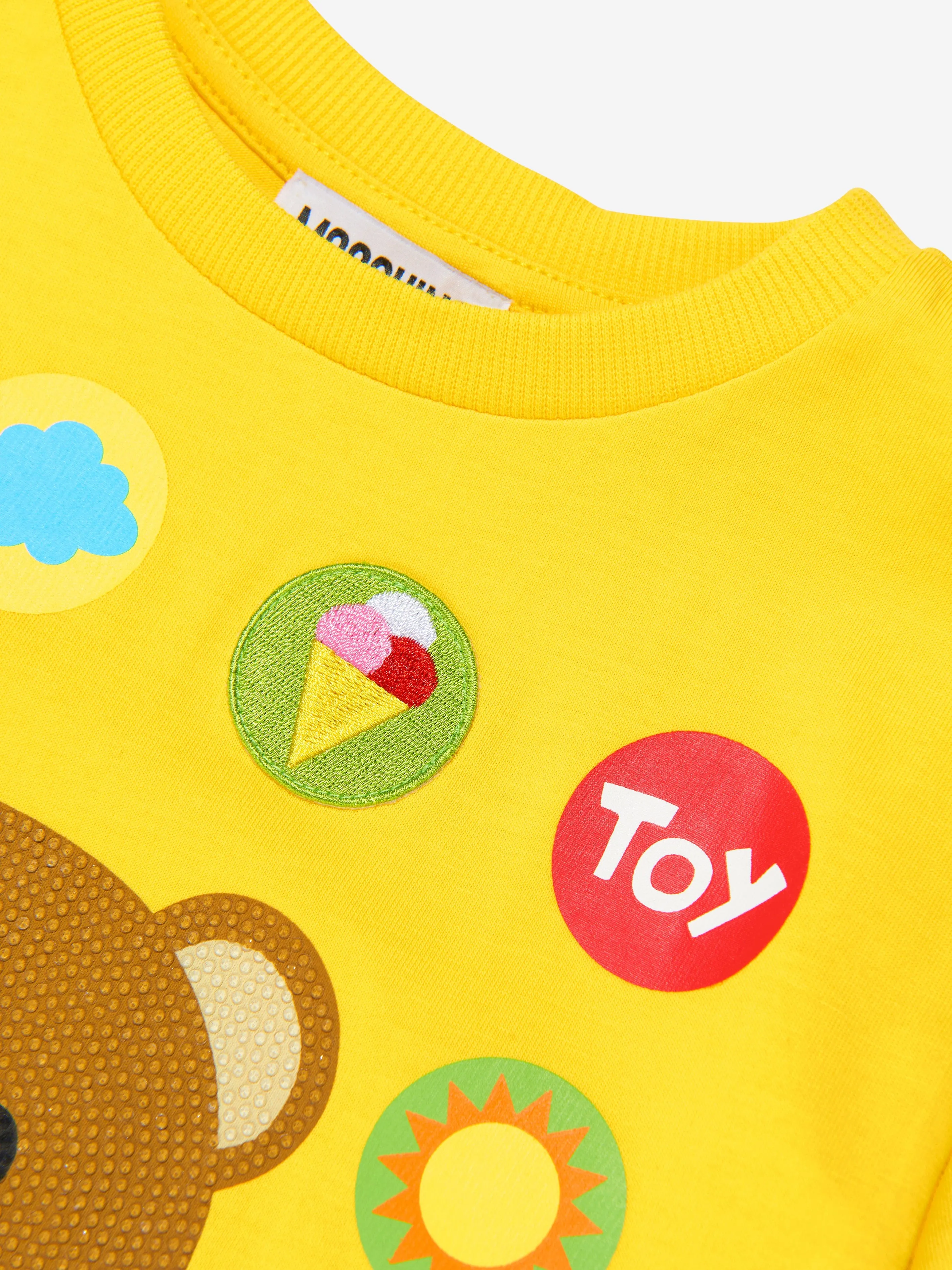 Moschino Kids Teddy Print T-Shirt in Yellow