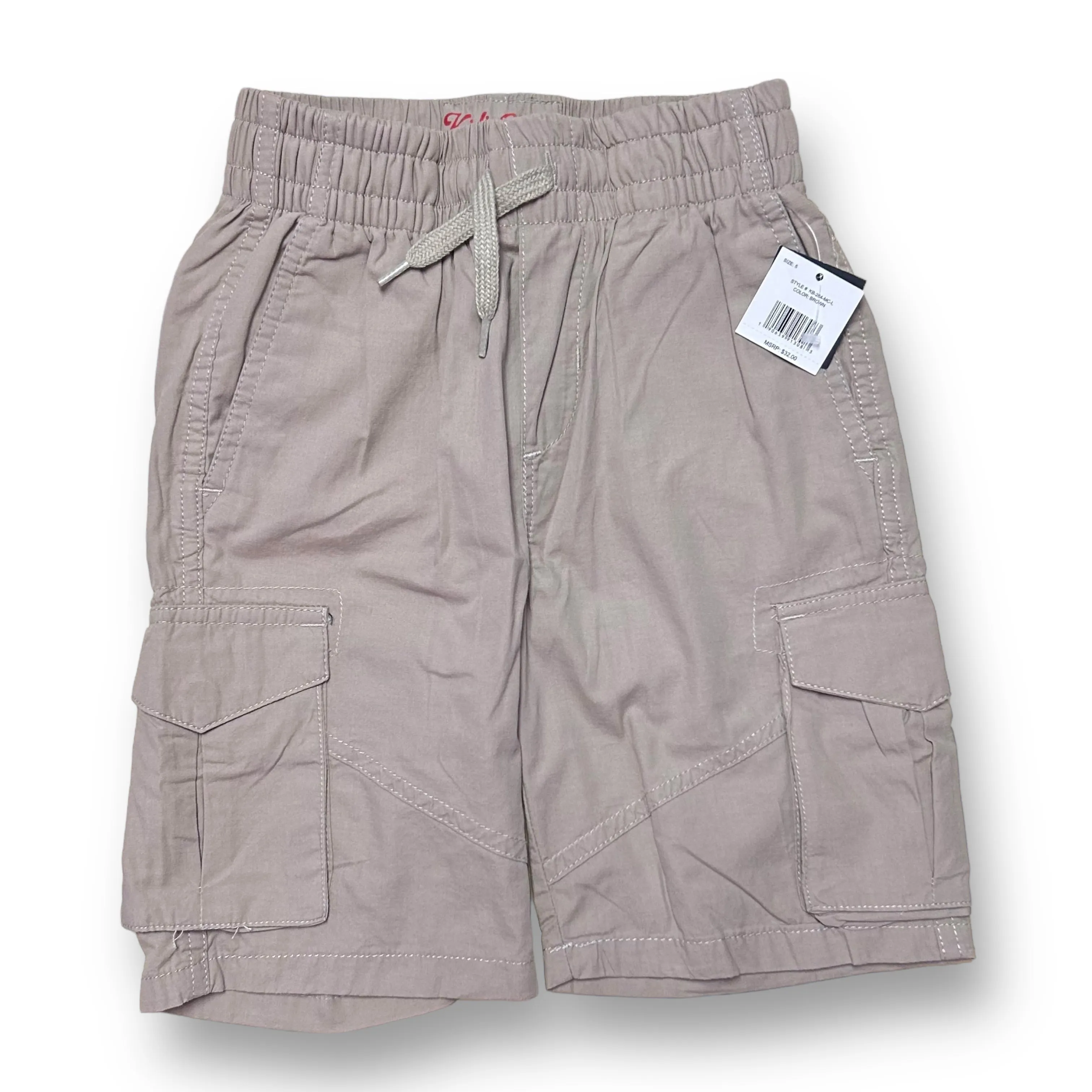 NEW! Boys Kids Club Size 5 Khaki Elastic Band Cargo Shorts