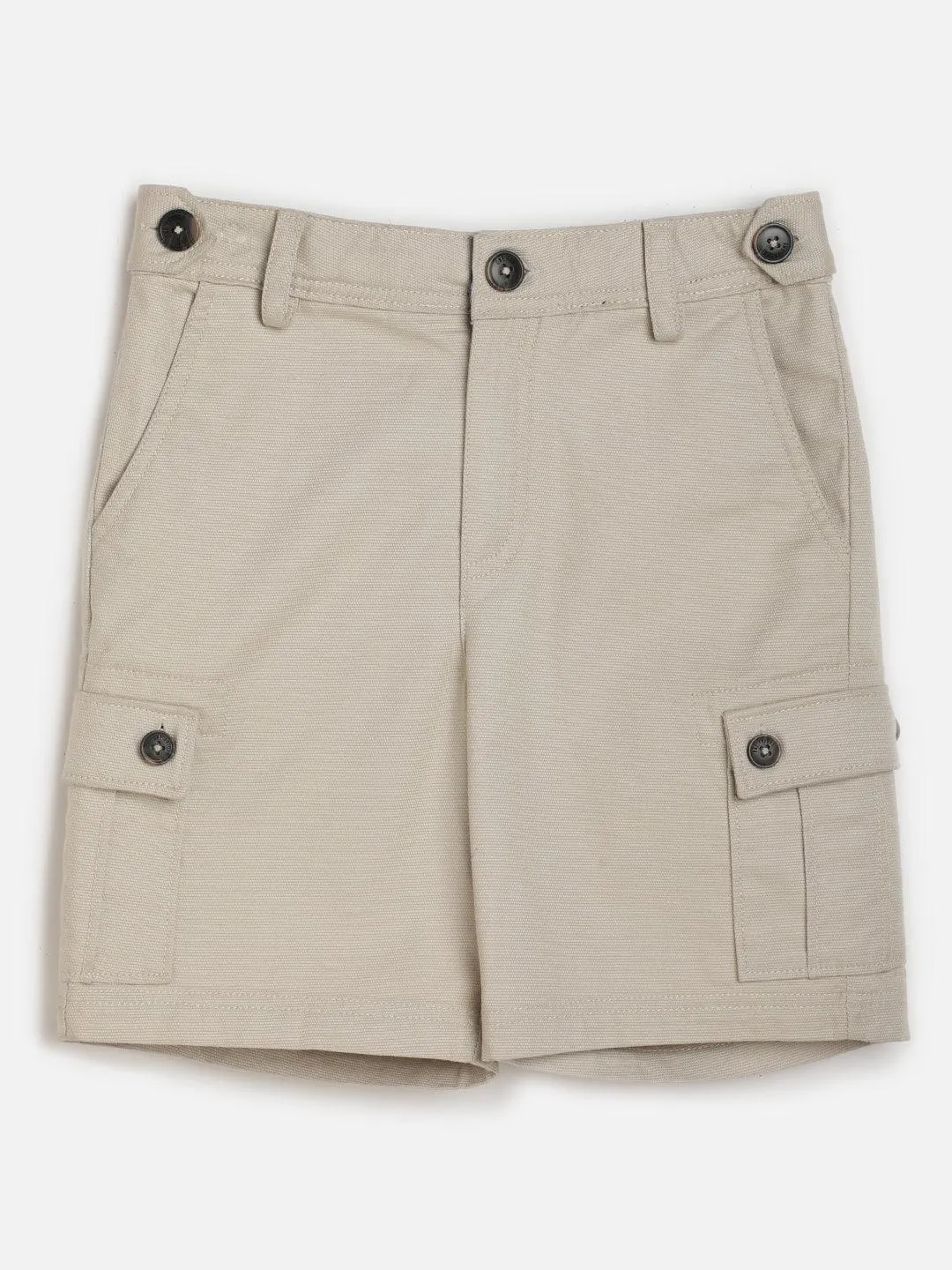 One Friday Beige Solid Shorts