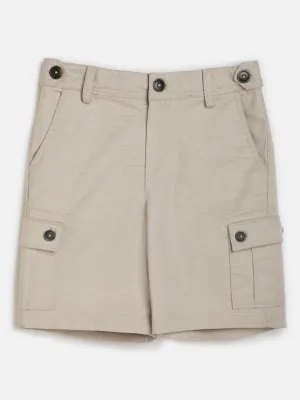 One Friday Beige Solid Shorts