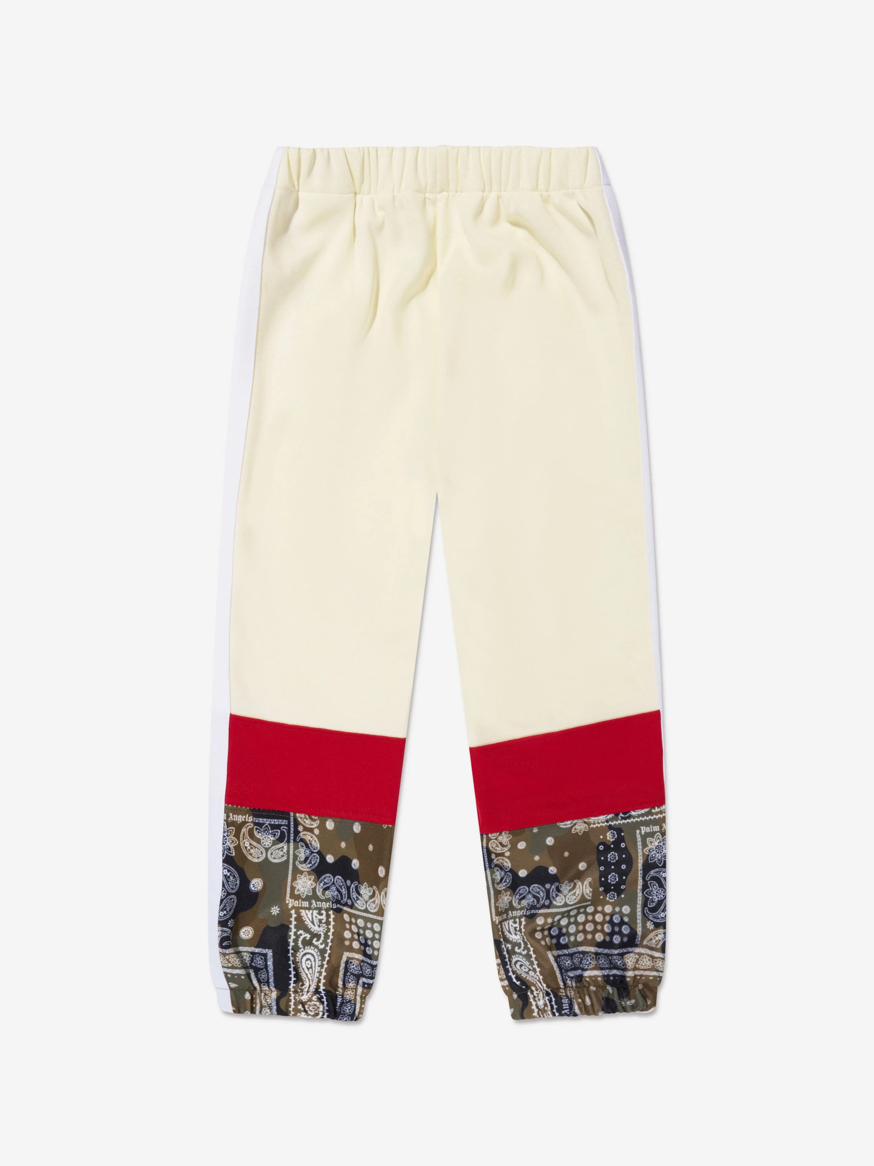 Palm Angels Boys Colourblock Camo Track Pants in White