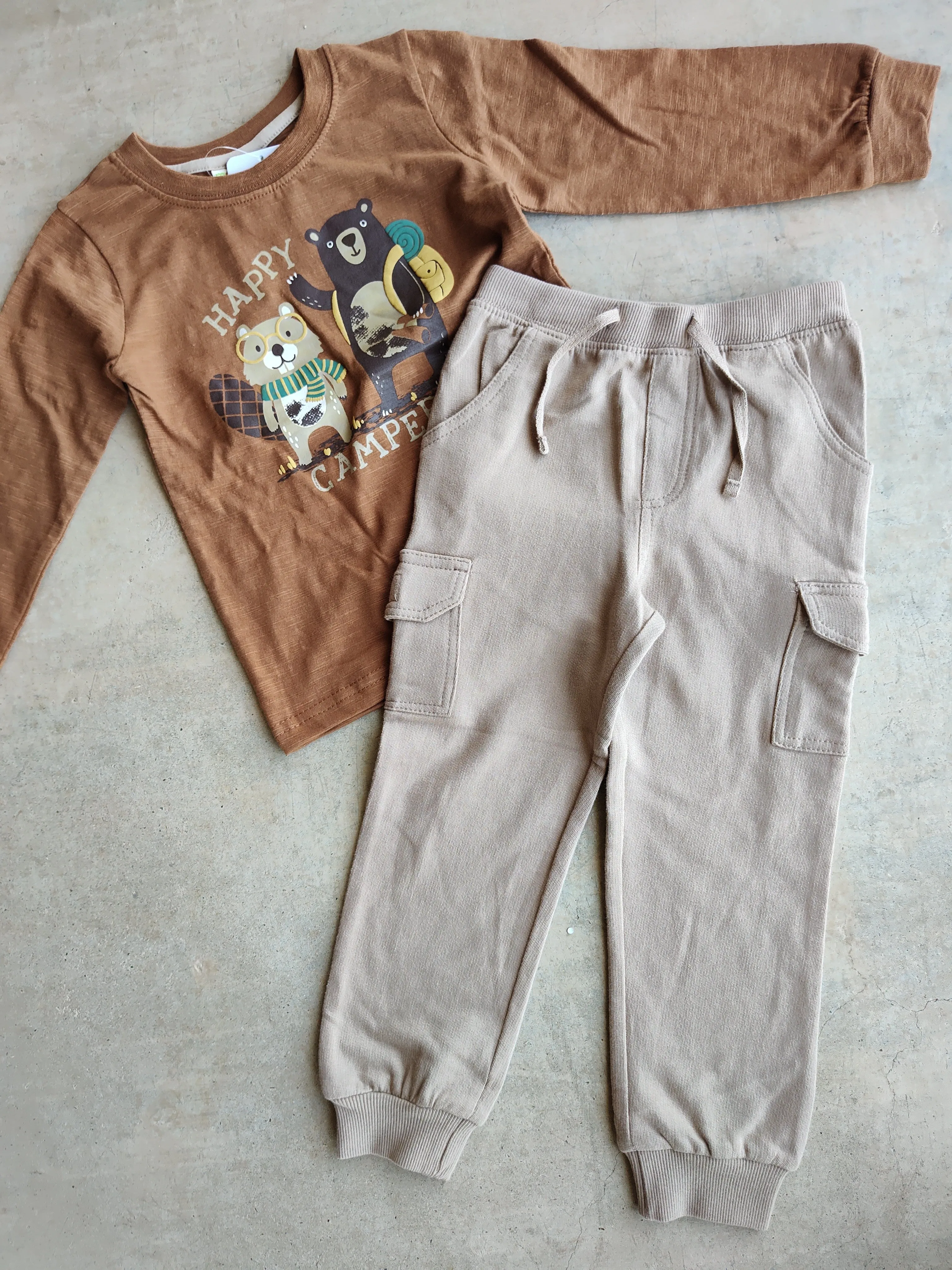 "Happy Camper" Two Piece Cargo Jogger Set