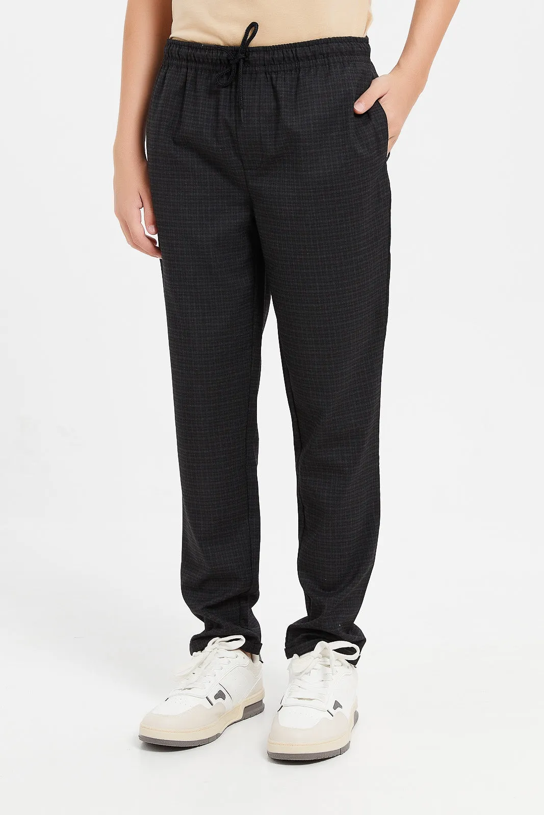 Senior Boys Black Casual Trouser