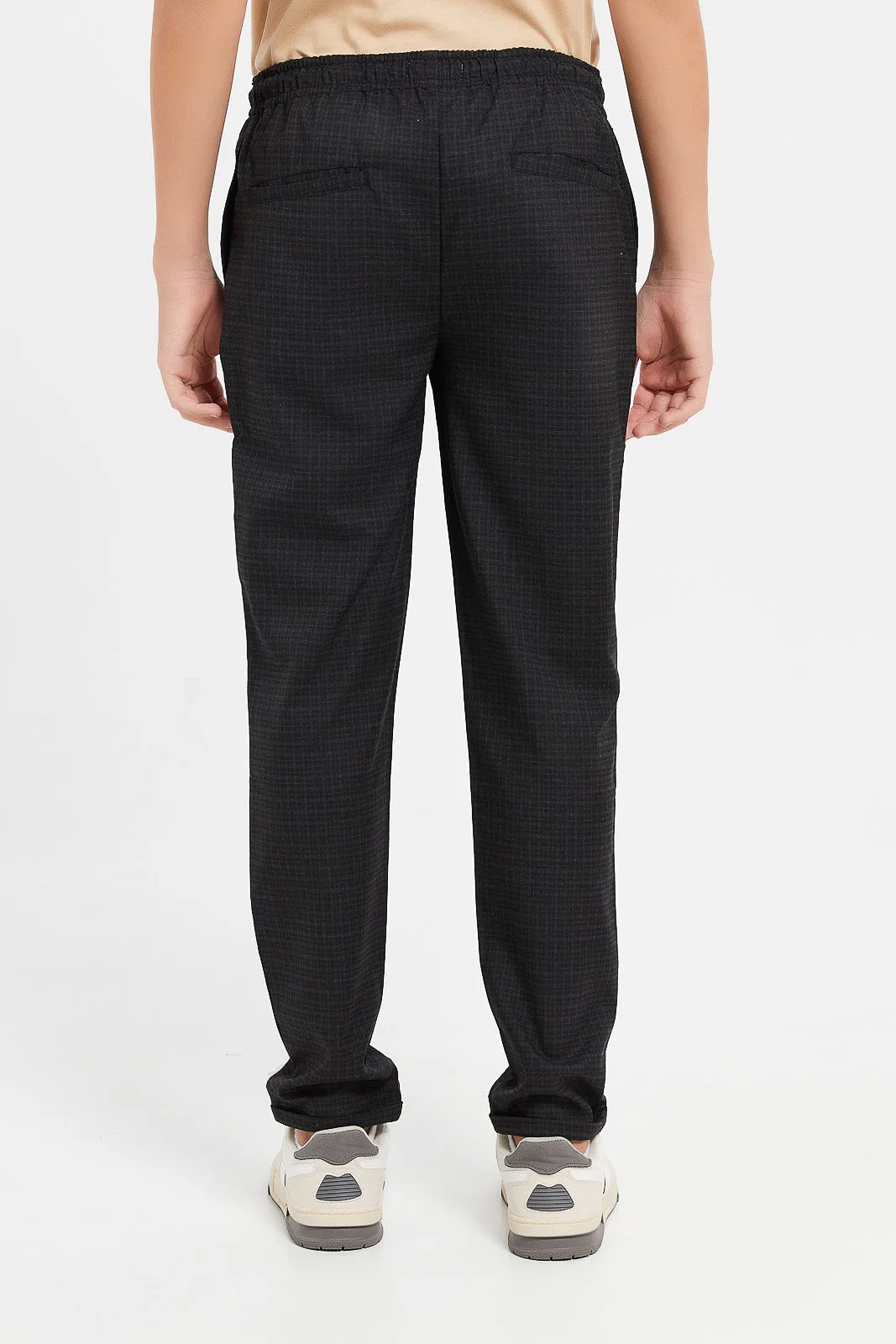 Senior Boys Black Casual Trouser