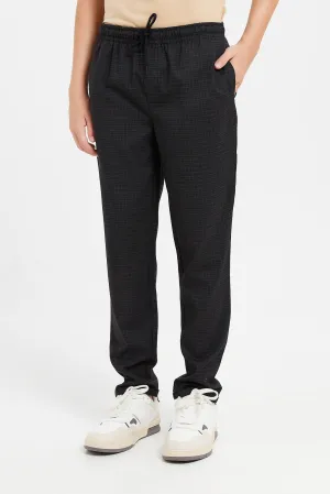 Senior Boys Black Casual Trouser