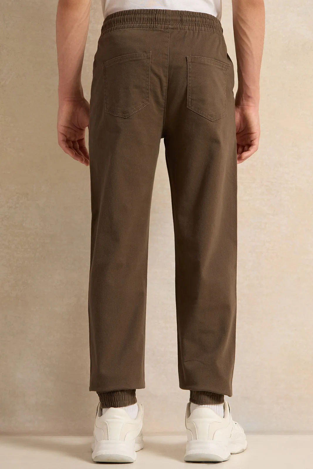 Senior Boys Brown Pull-On Jogger Trousers