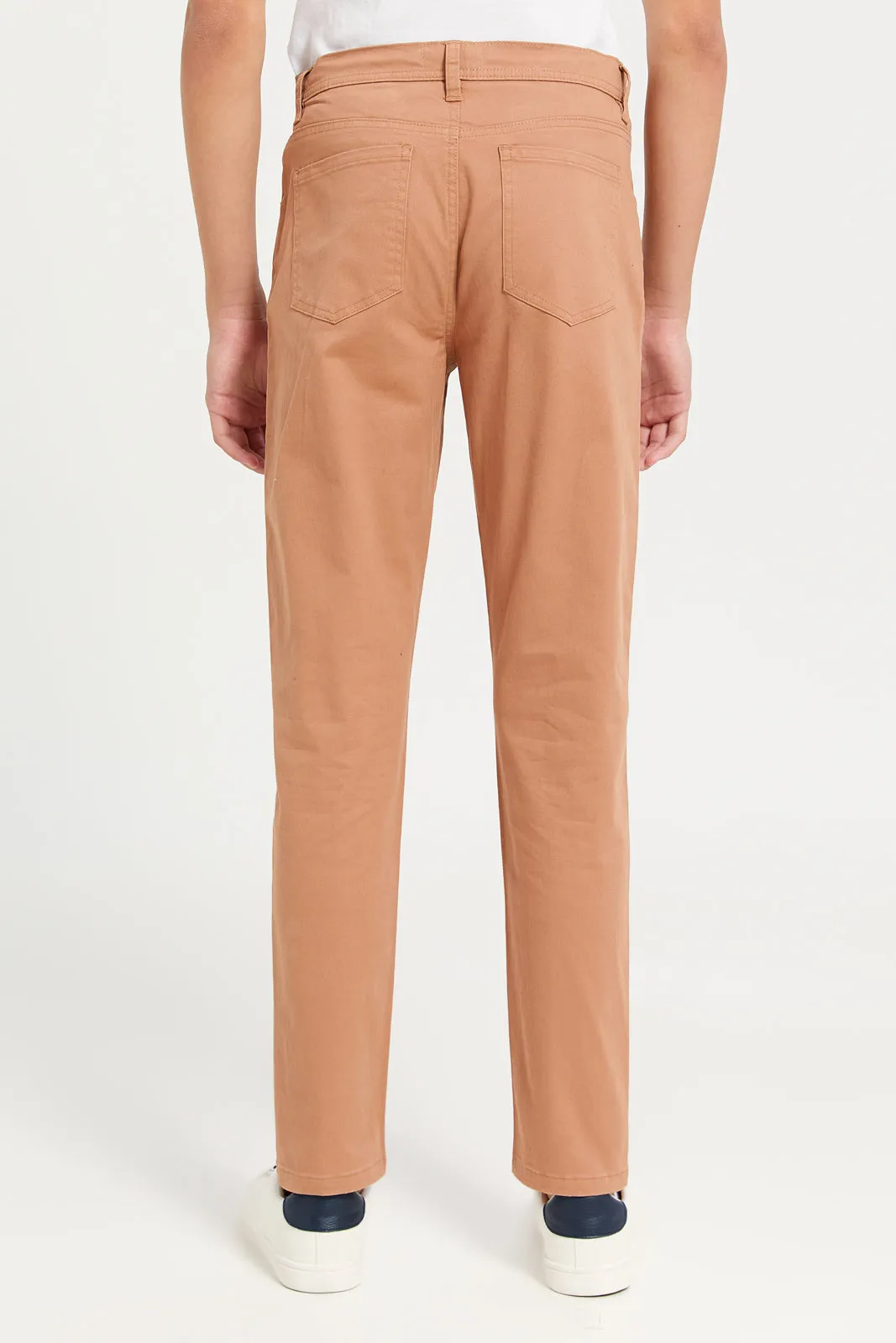 Senior Boys Rust 5 Pocket Table Trousers