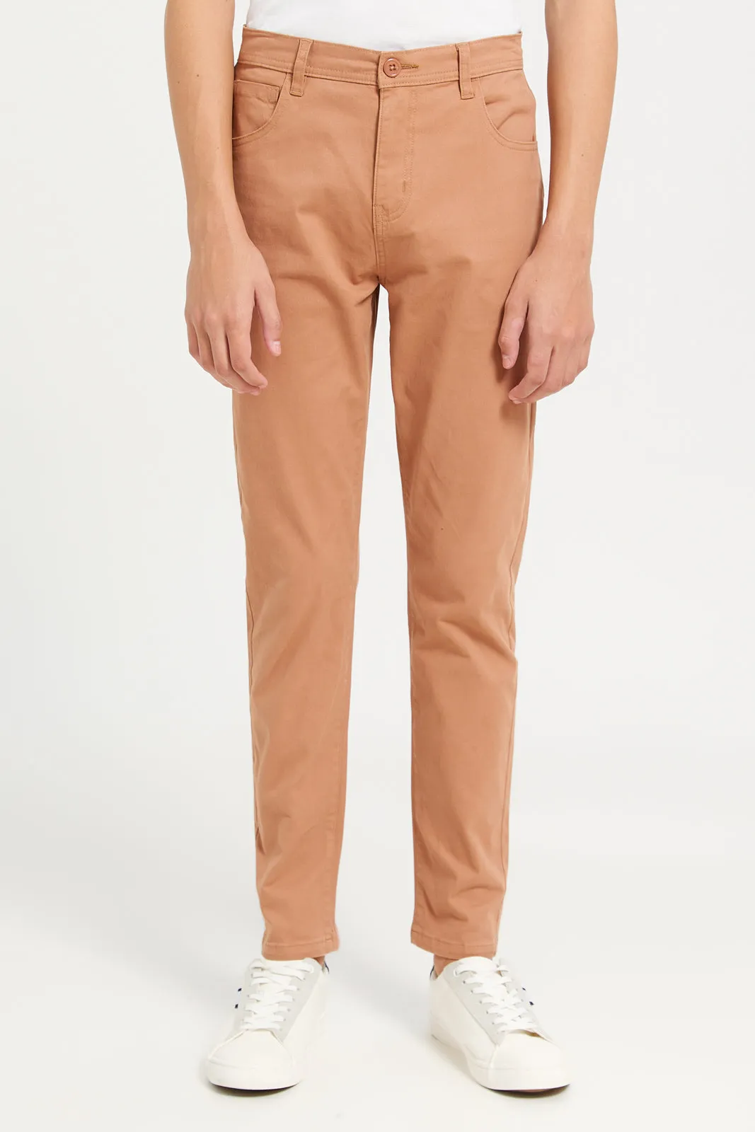 Senior Boys Rust 5 Pocket Table Trousers