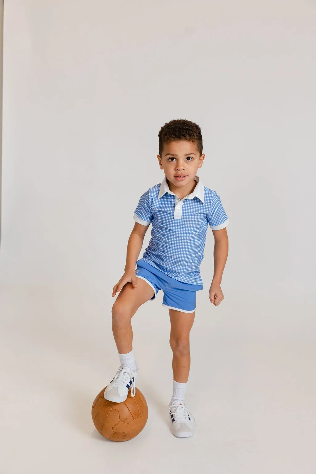 Sky Blue Retro Super Short With White Piping