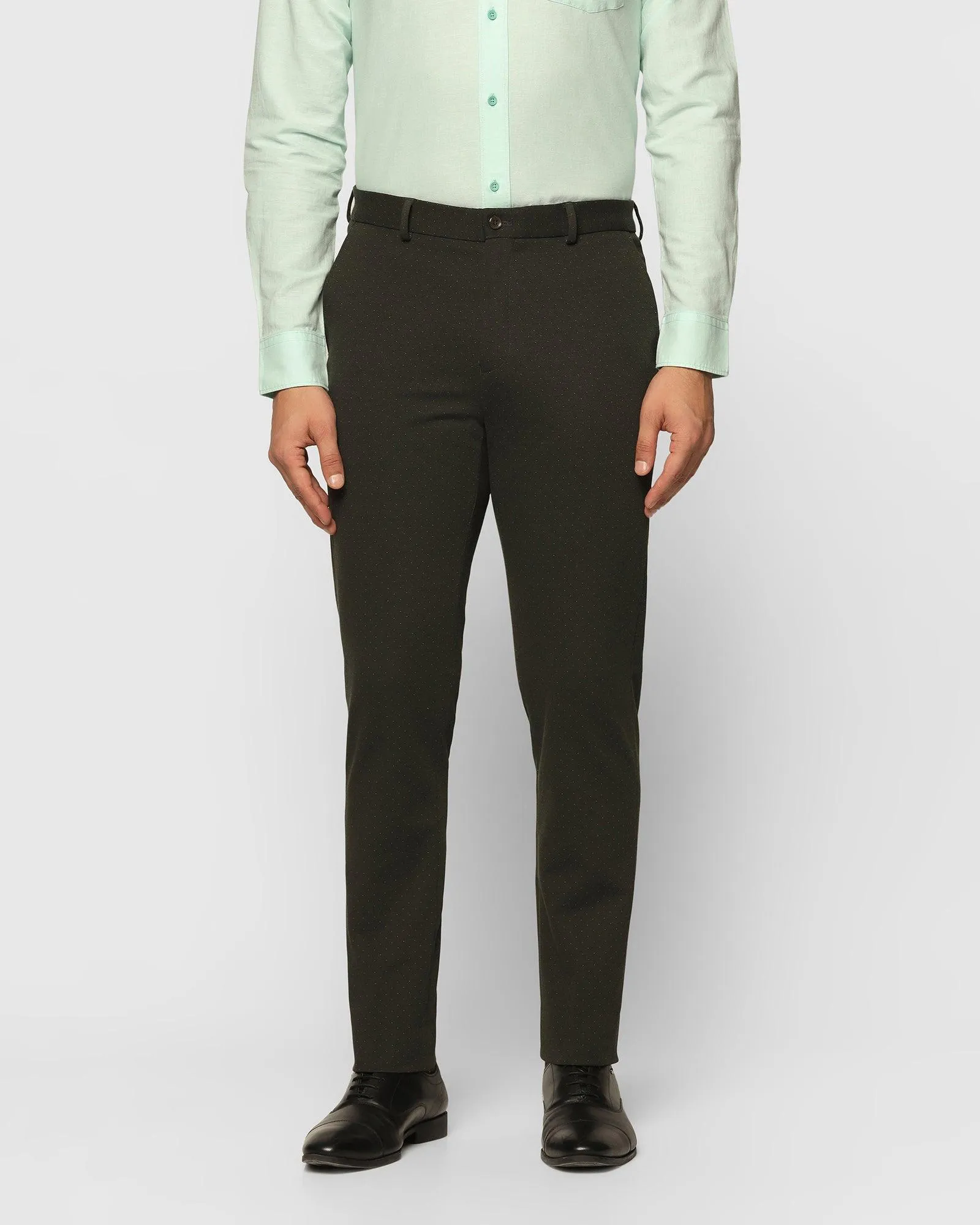 Slim Comfort B-95 Formal Olive Textured Trouser - Niclaus