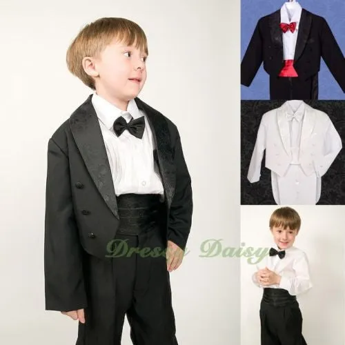 ST001A Boys' 5 Pcs Set Tail Formal Tuxedo Suits Christening Outfit Pageboy Size 9 Months - 8