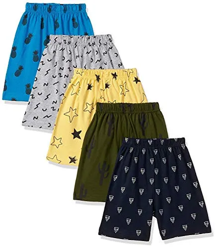 T2F Boys Cotton Shorts (Pack of 5) (BYS-SHORTS-S7_Multicolor_4-5 Years_Multicolour_4 Years-5 Years)