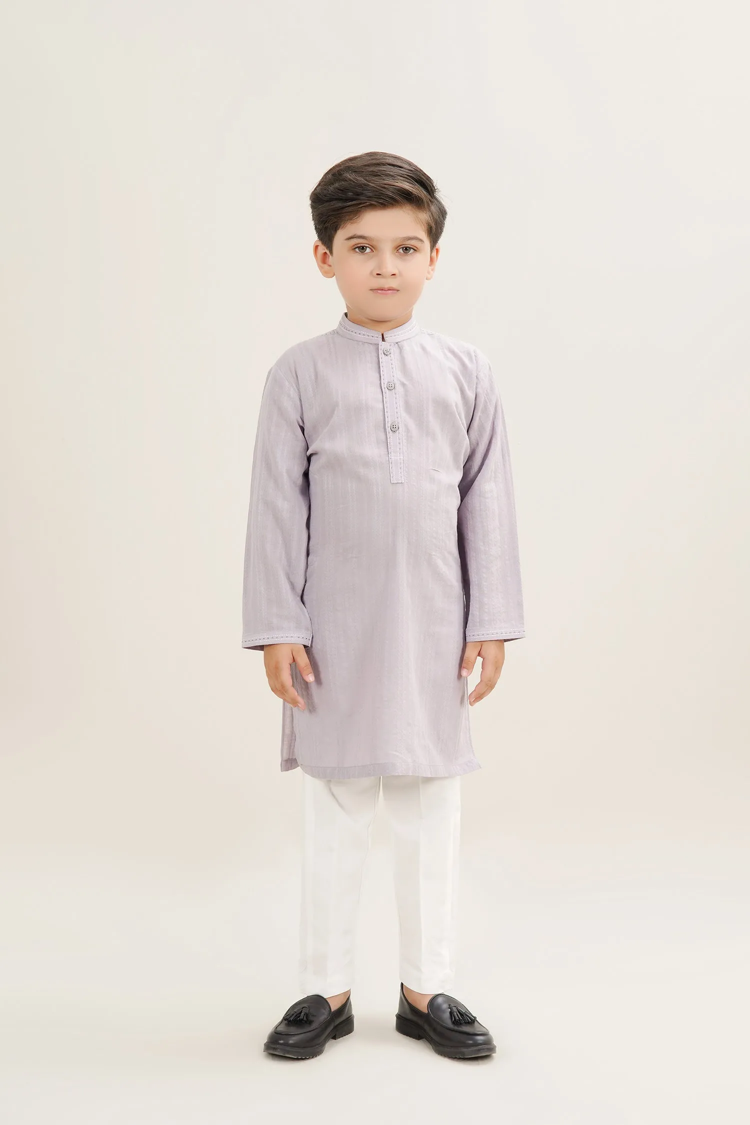 Traditional Cotton Jacquard Kurta For Boys