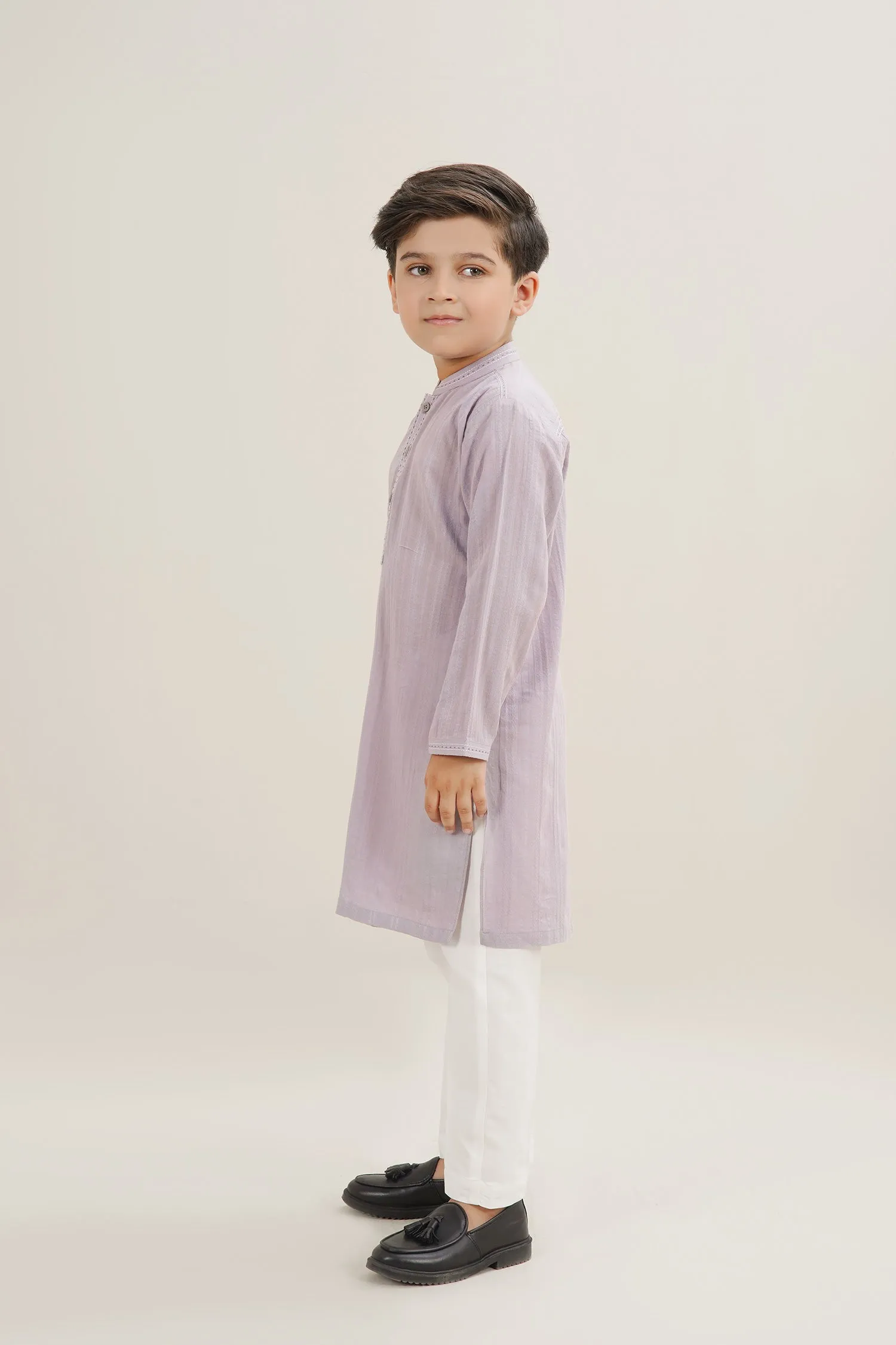 Traditional Cotton Jacquard Kurta For Boys