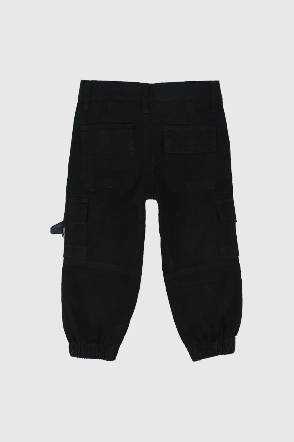 Unisex Black Gabardine Cargo Pants