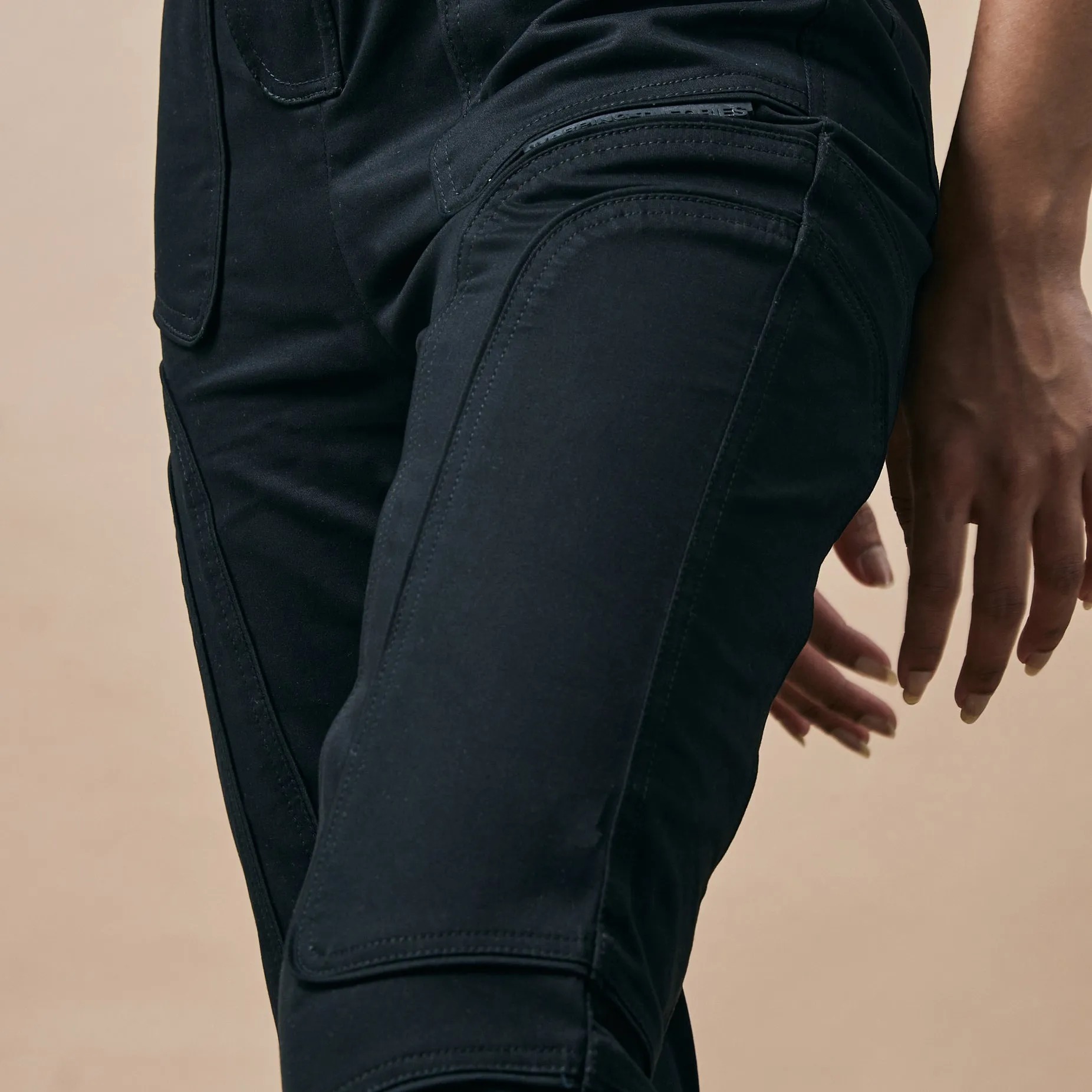 WARPED CUT HIGH RISE STRAIGHT LEG PANTS