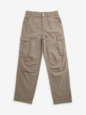 Y&F Kids Brown Mid-Rise Cotton Blend Pants